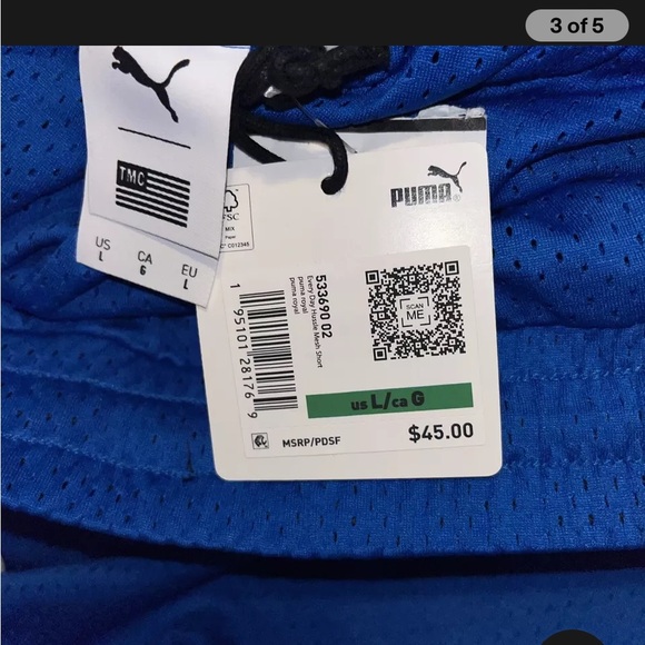 Puma x TMC Everyday Hussle Mesh Shorts “Blue” w/ White Drawstring - Picture 10 of 14